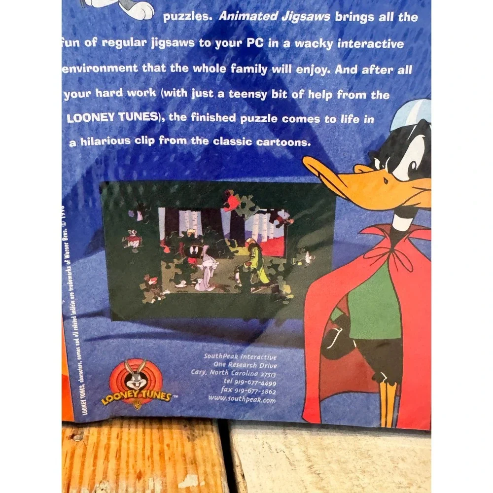 VTG 1998 SEALED Looney Tunes Cosmic Capers Animated Jigsaws PC w/Sylvester Plush
